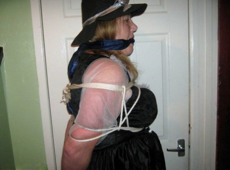 Compilation of mature ladies being restrained with rope at Halloween