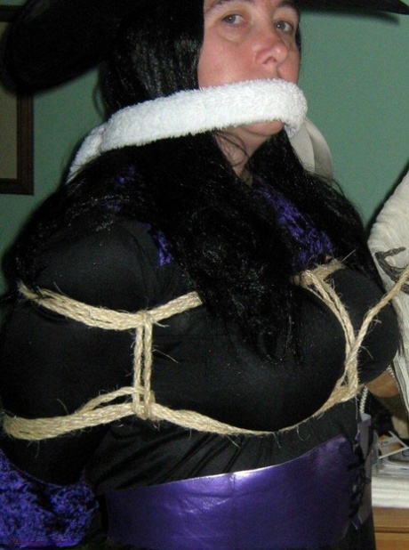Compilation of mature ladies being restrained with rope at Halloween