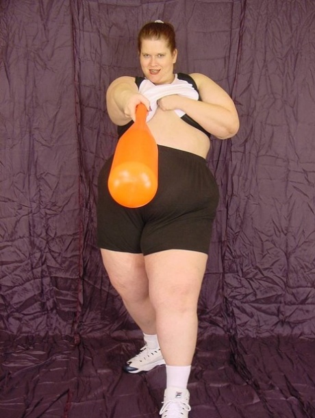 Naughty SSBBW toys her tight shaved pussy with her baseball bat