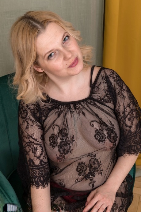 Chubby amateur MILF Sweet Baby loses her sheer lingerie & masturbates